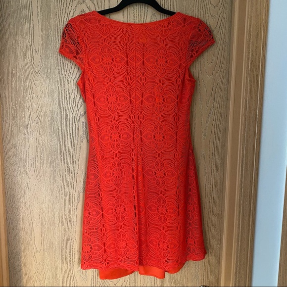 Capped sleeve Ruby Rox dress red/orange size 5 - Picture 2 of 4